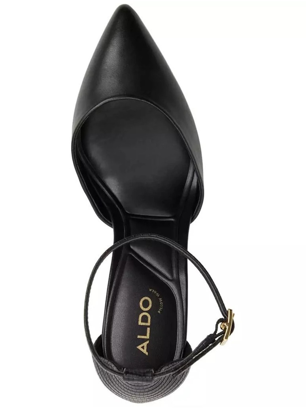 Aldo Classic Black Ankle-Strap Block Heel Pump - Picture 2 of 6